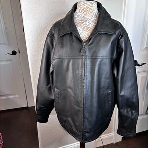 St. John's Bay Men's Y2K Black Leather Jacket